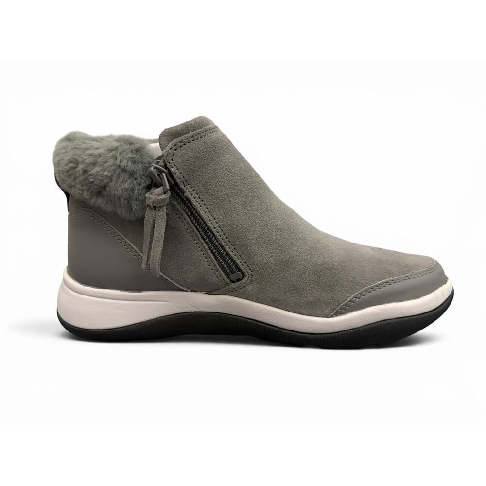 Vionic Charcoal Faux Suede Faux Fur Zip Ankle Booties Women’s 6.5 M - Picture 5 of 9